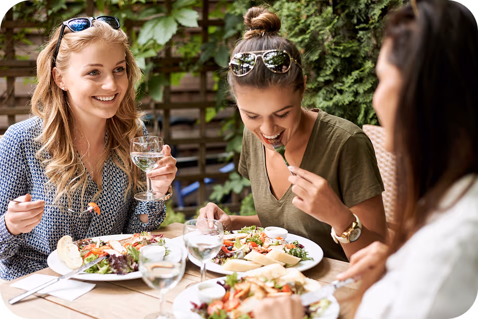 Restaurant guests representing audience segments for personalized campaigns.
